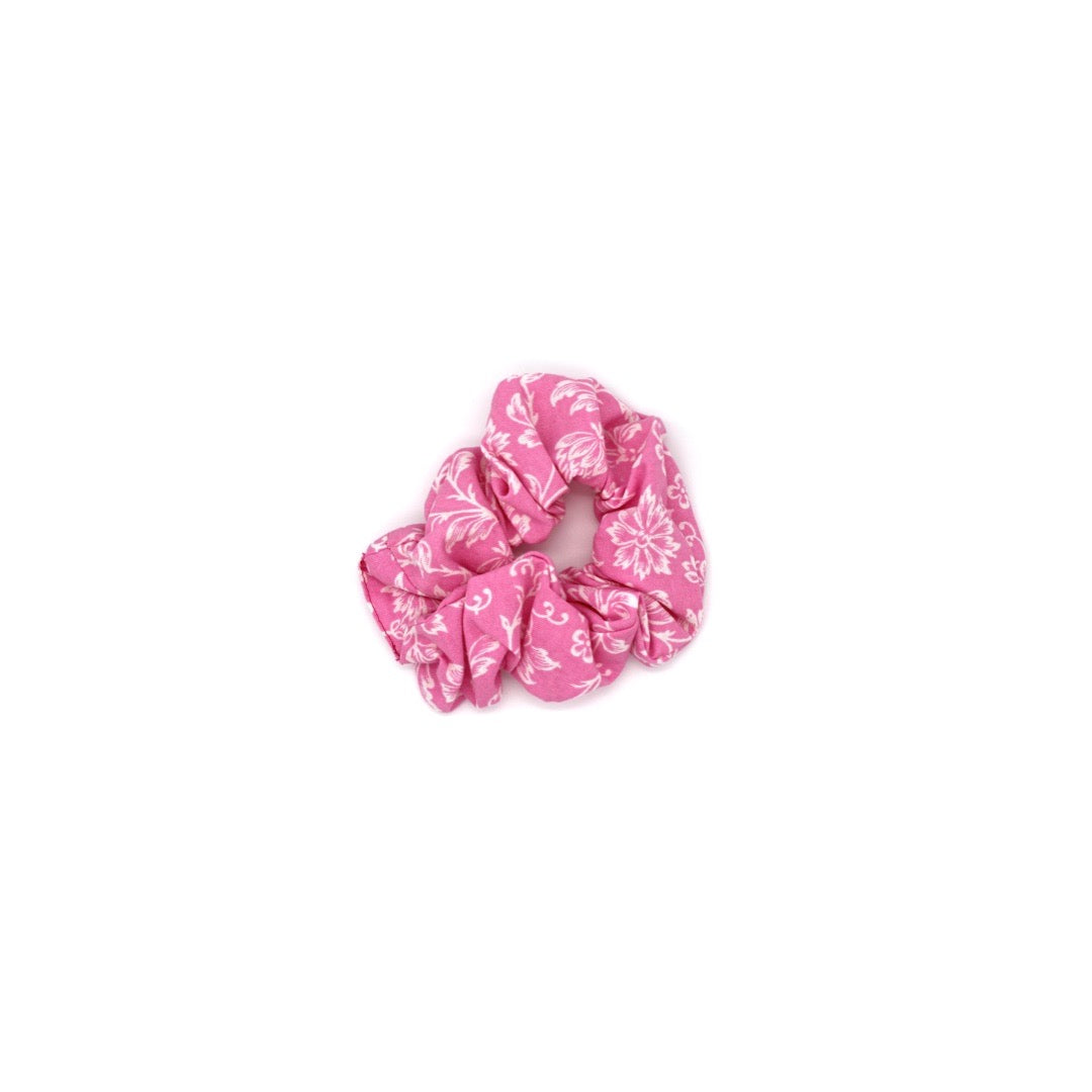 Pink Floral Hair Scrunchie