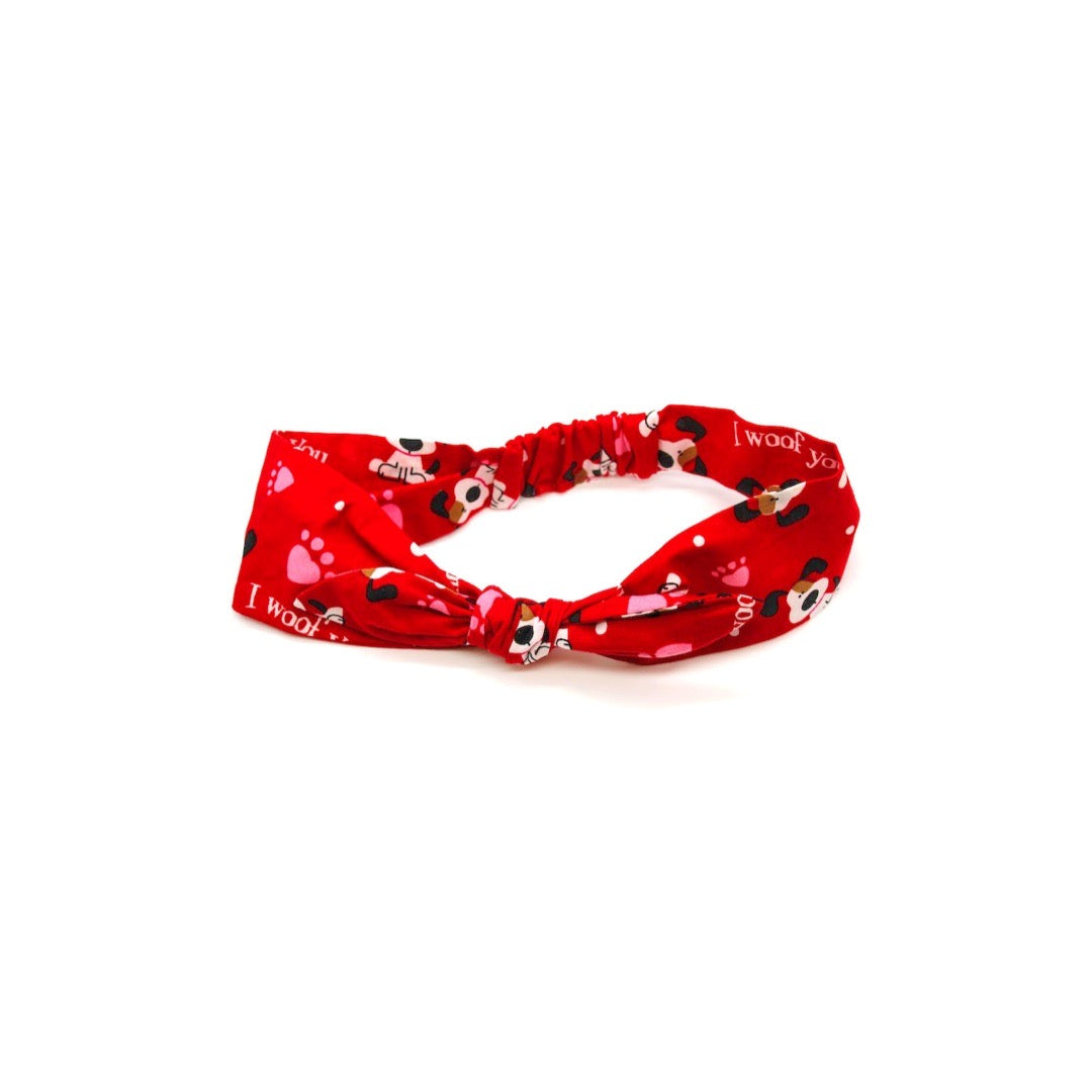 Red “I woof you” Headband